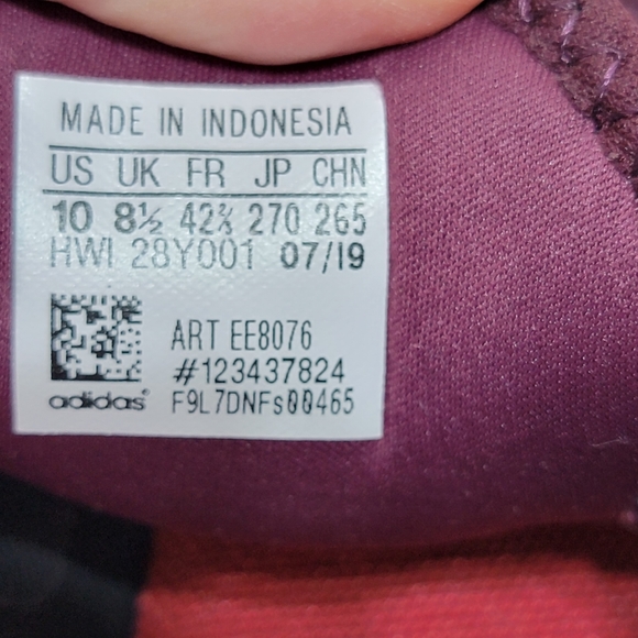 Adidas Cloudfoam Women's Size 10 Red Burgundy Running Shoes Sneakers EE8076. - Picture 6 of 7